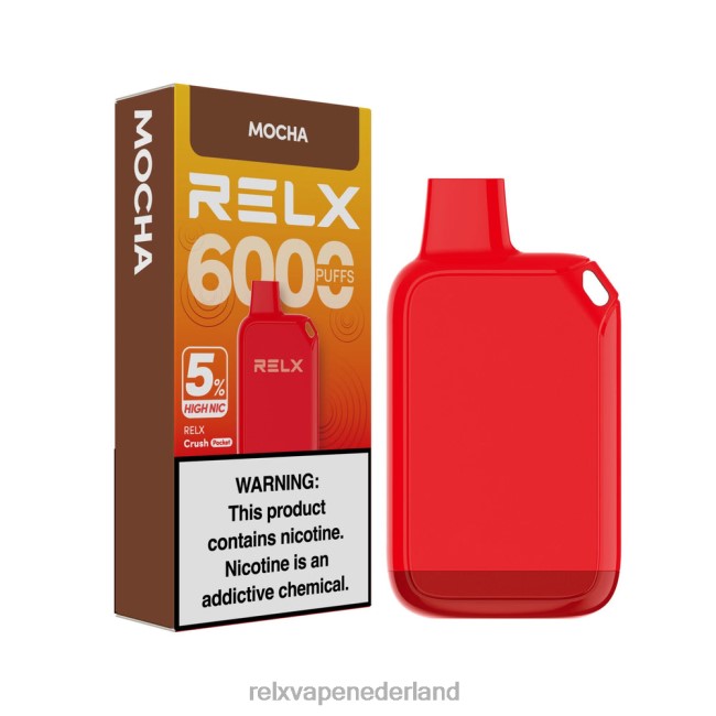 RELX Vape Sabores - RELX Crush Pocket 6000 5% hoge nic mokka NTVNN25
