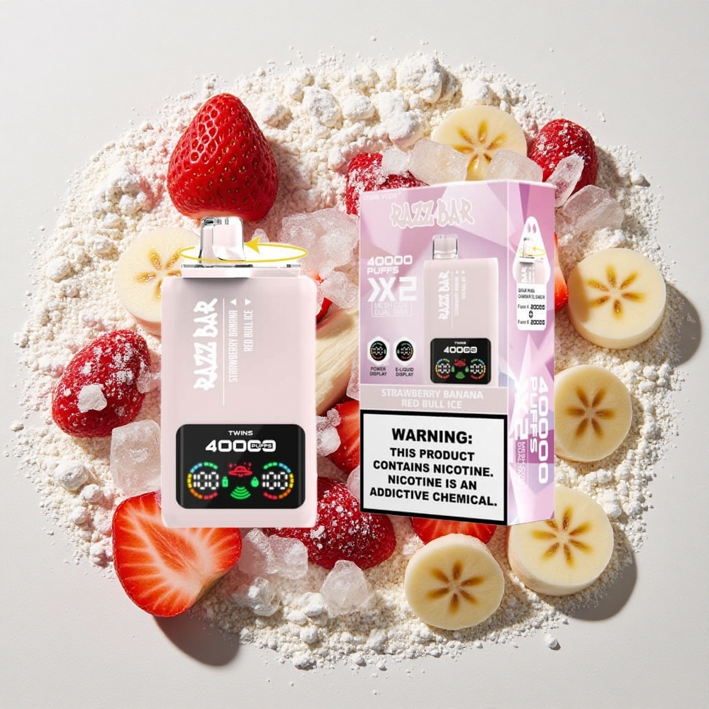 Razz Bar 40000 Puffs Wegwerp Vape Aardbei Banaan_Red Bull IJs