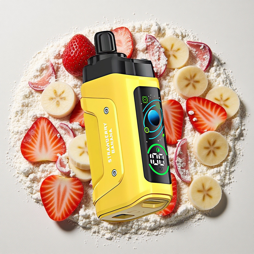 Razz Bar 45000 Puffs Wegwerp Vape Aardbei Banaan Met 650 Mah Batterij, Type-C Oplaadbaar, 20 mg/ml Nicotine Sterkte