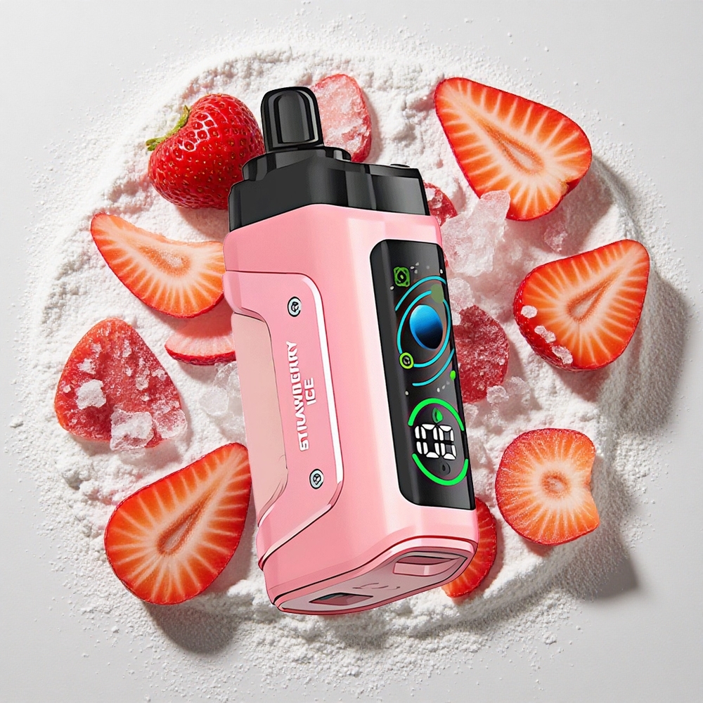 Razz Bar 45000 Puffs Wegwerp Vape Aardbei IJs 650 Mah Batterij Type-C Oplaadbaar 20 mg/ml Nicotine Sterkte