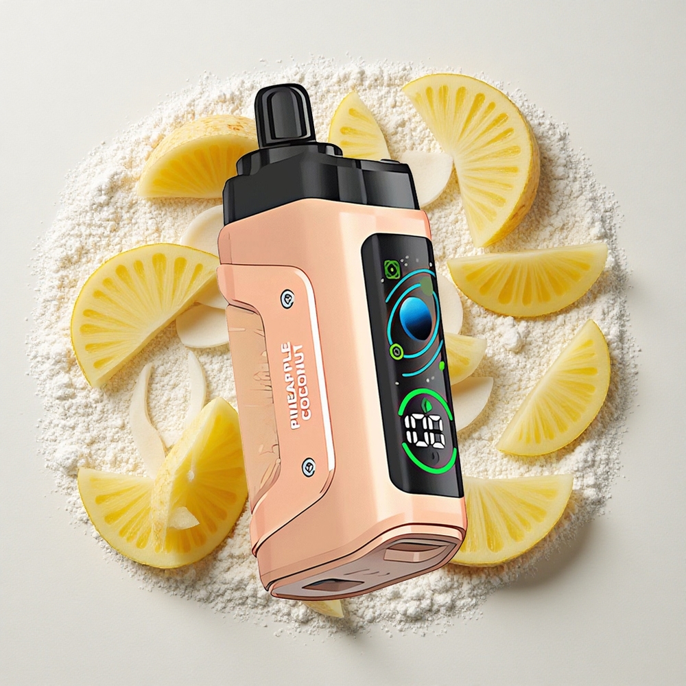Razz Bar 45000 Puffs Wegwerp Vape Ananas Kokosnoot Met 650 Mah Batterij, Type-C Oplaadbaar, 20 mg/ml Nicotine Sterkte