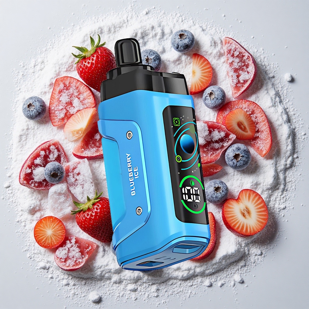 Razz Bar 45000 Puffs Wegwerp Vape Bosbes IJs Instelbare Luchtstroom, 650 Mah Batterij, Type-C Oplaadbaar, 20 mg/ml Nicotine Sterkte