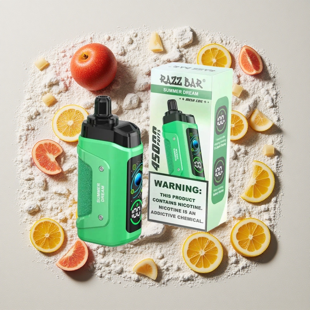 Razz Bar 45000 Puffs Wegwerp Vape Zomerdroom Instelbare Luchtstroom, 650 Mah Batterij, Type-C Oplaadbaar, 20 mg/ml Nicotine Sterkte