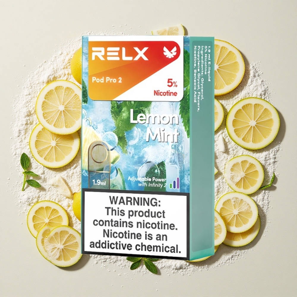 RELX Pod Pro 2 600 Puffs Citroen Munt Nicotinegehalte: 5%, Vloeistofcapaciteit: 1.9ml