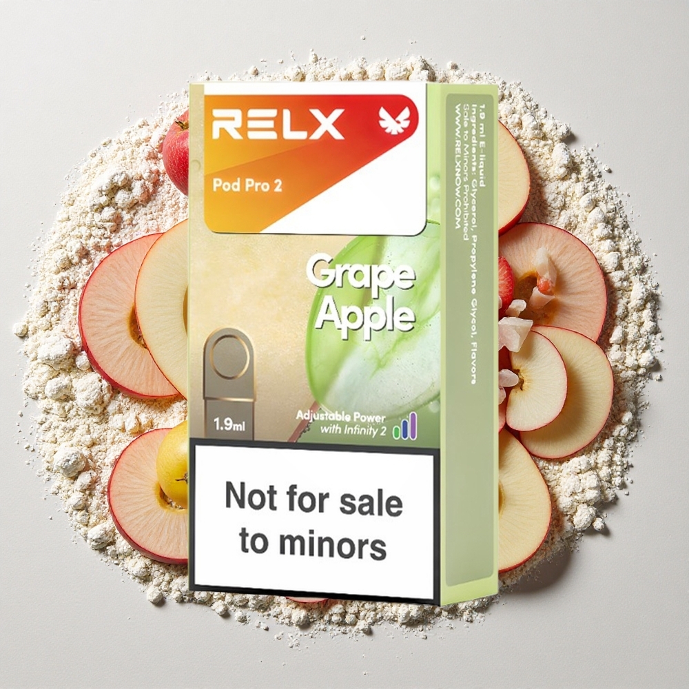RELX Pod Pro 2 600 Puffs Druif Appel Nicotinevrij 1.9m