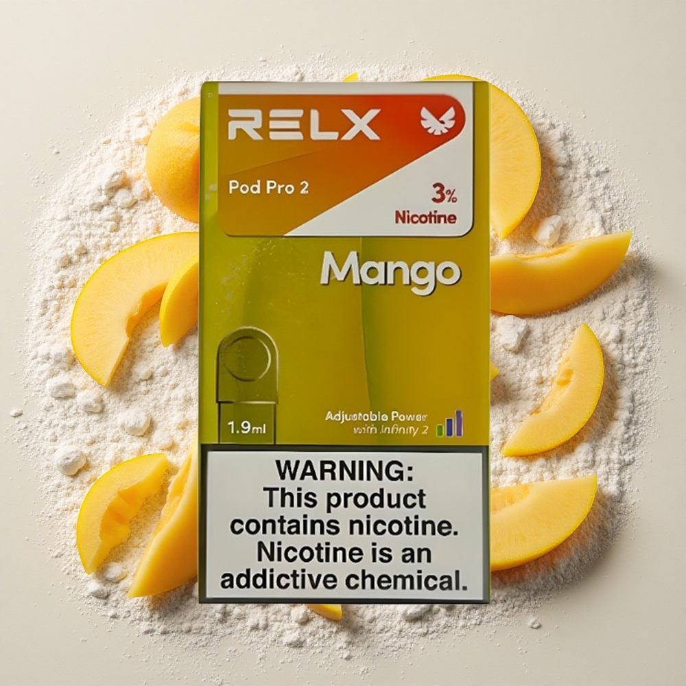 RELX Pod Pro 2 600 Puffs Mango IJs Nicotinegehalte:3%, Capaciteit:1.9ml