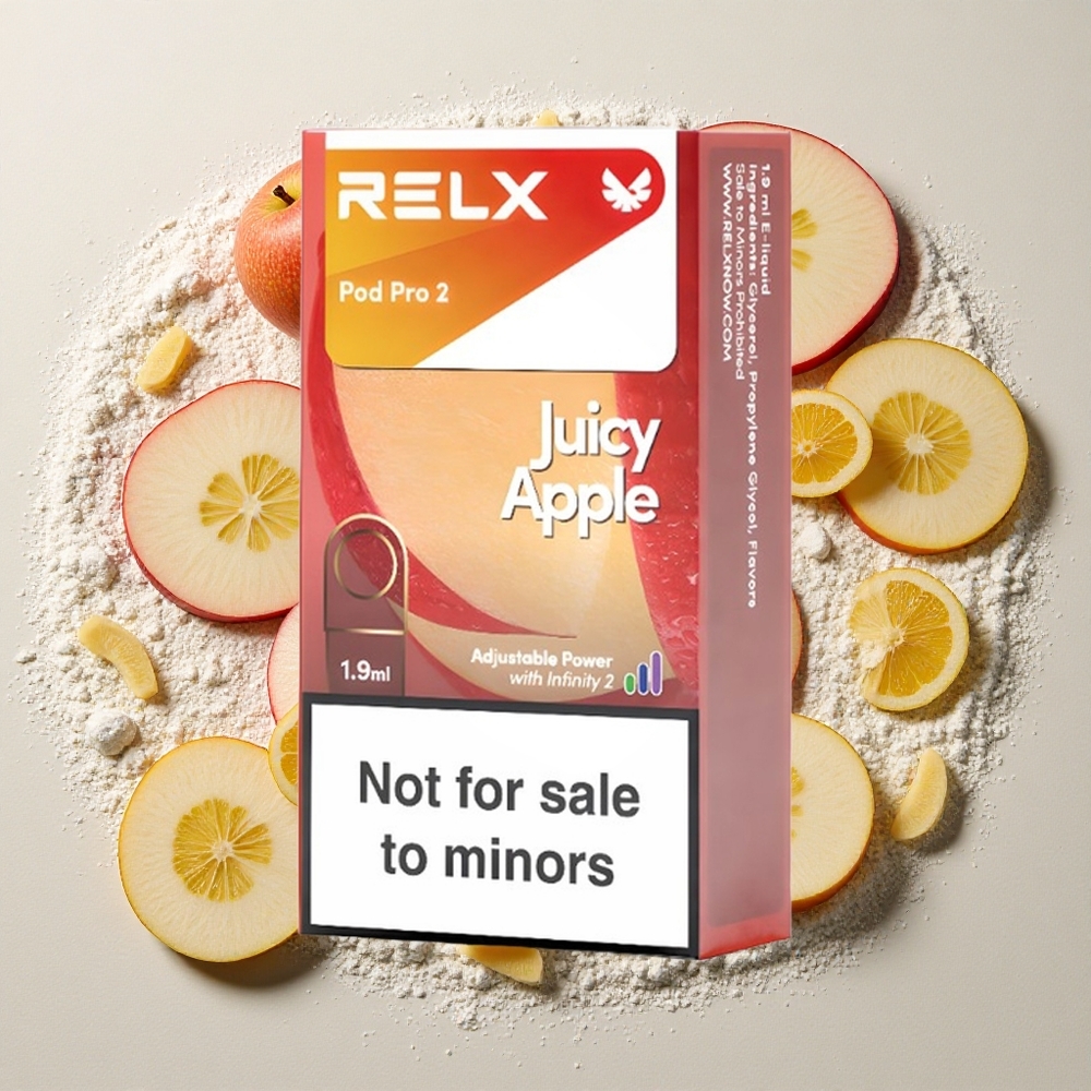 RELX Pod Pro 2 600 Puffs Sappige Appel Vapeapparaat Nicotinevrij 1,9ml