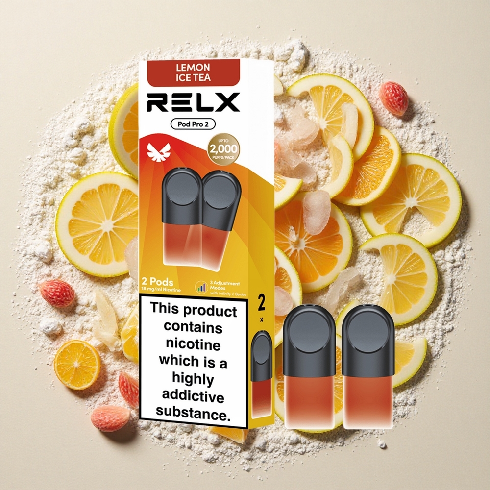 RELX Pod Pro 2 600 Puffs Thee-Citroen IJsthee Nicotinegehalte:1,8% Vloeistofcapaciteit:1,9ml