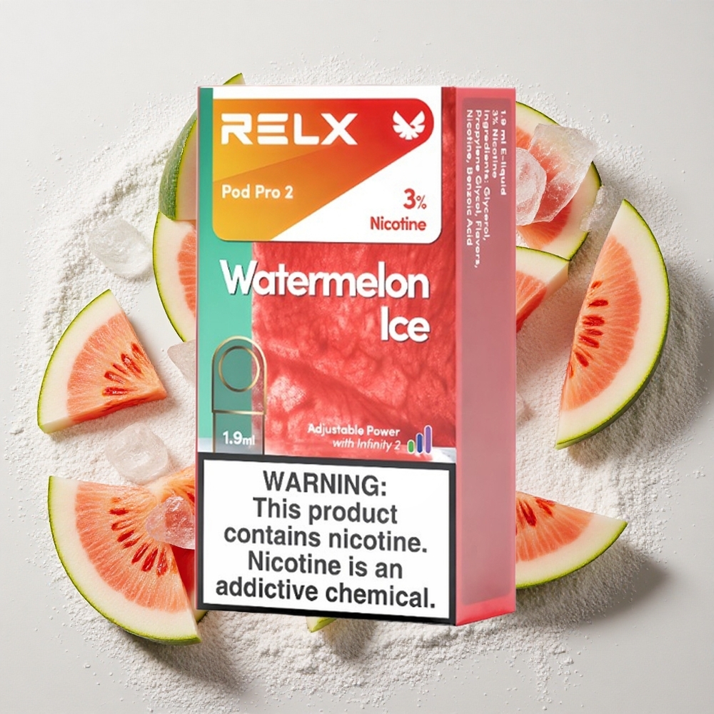 RELX Pod Pro 2 600 Puffs Watermeloen IJs Nicotinegehalte: 3%, Capaciteit: 1.9ml