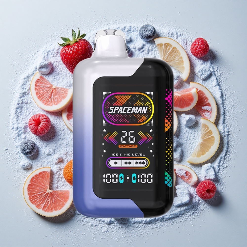 SMOK SPACEMAN SP40000 Wegwerp Vape Blauwe Framboos IJs 40000 Trekjes, 20ml Vloeistof, 1000mAh Batterij, Type-C Opladen, 2.28" LED Scherm