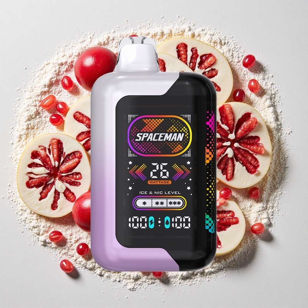SMOK SPACEMAN SP40000 Wegwerp Vape Kers Granaatappel 40000 Trekken, 20ml Vloeistof, 1000mAh Batterij, 2.28" LED Scherm, Type-C Opladen
